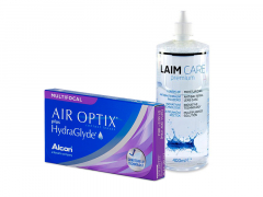 Air Optix plus HydraGlyde Multifocal (3 čočky) + roztok Laim-Care 400 ml