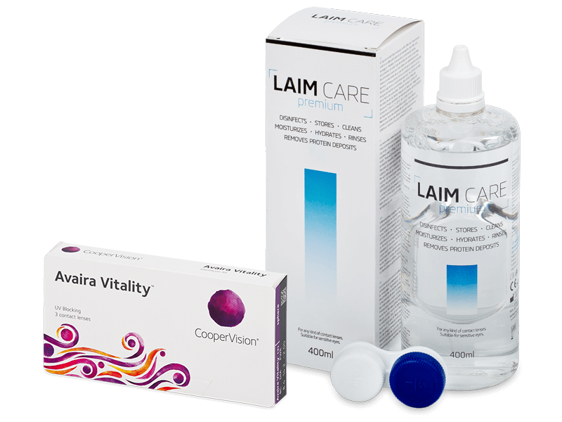 Avaira Vitality (3 čočky) + roztok Laim-Care 400 ml