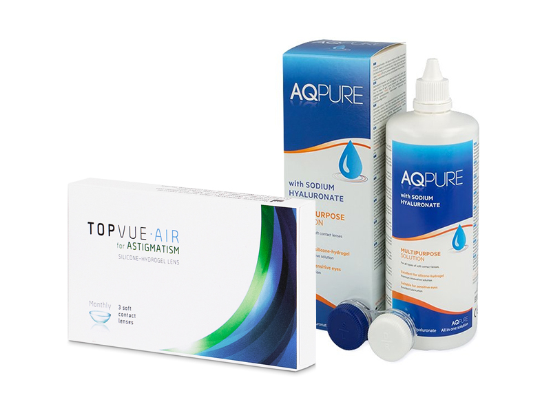 TopVue Air for Astigmatism (3 čočky) + roztok AQ Pure 360 ml