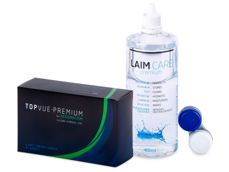 TopVue Premium for Astigmatism (6 čoček) + roztok Laim Care 400 ml